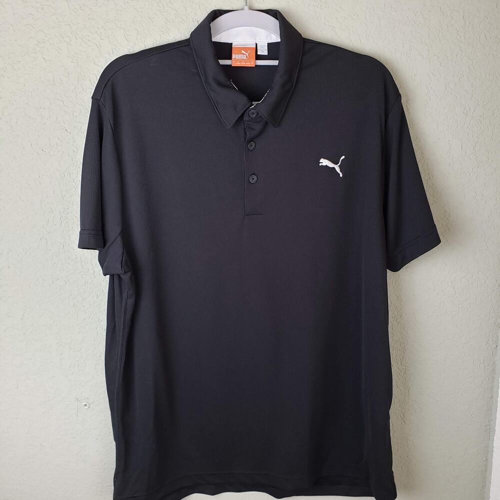 Puma Sport Black Golf Polo Shirt Large